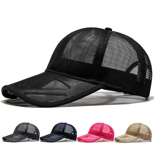 Adult Summer Mesh Sun Cap Lady Outdoors Sport Hat Man Big Size Baseball Caps 56-60cm L 60-65cm