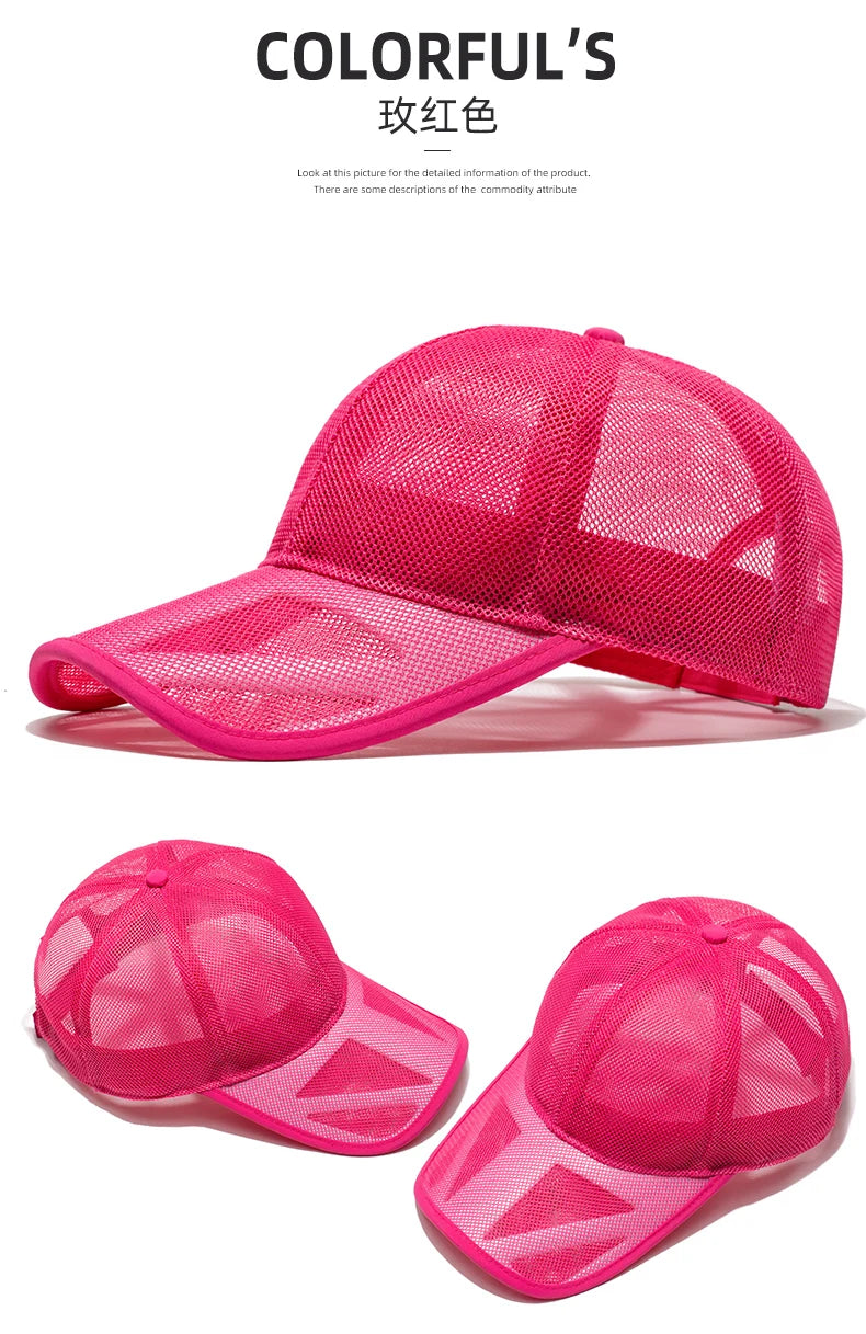 Adult Summer Mesh Sun Cap Lady Outdoors Sport Hat Man Big Size Baseball Caps 56-60cm L 60-65cm