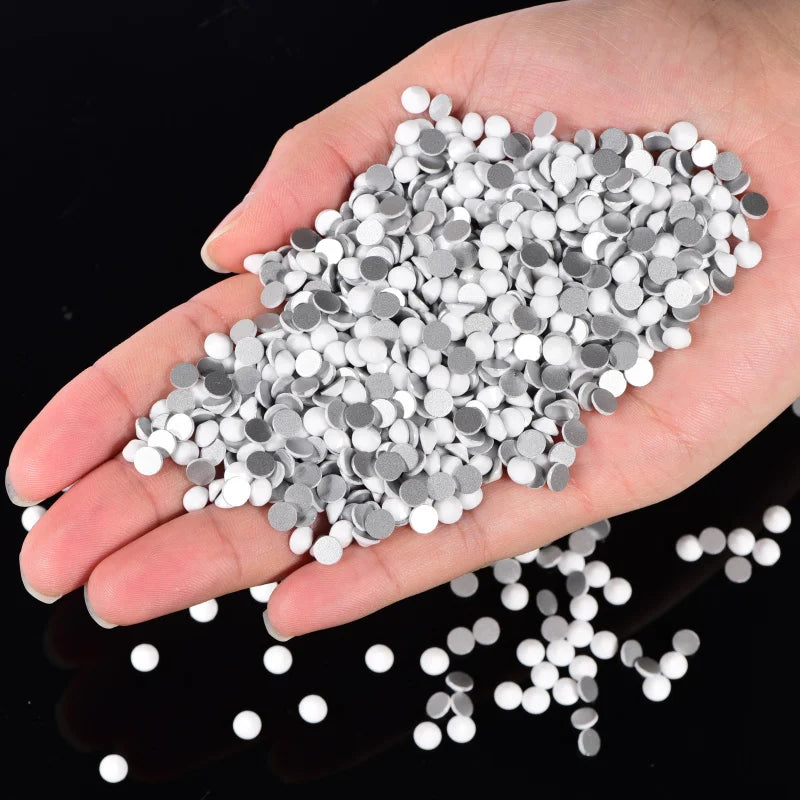 SS3 To SS30 Porcelain white Non Hot Fix Rhinestones Flatback Strass стразы Nail Crystal For Nail Art Decorations A38