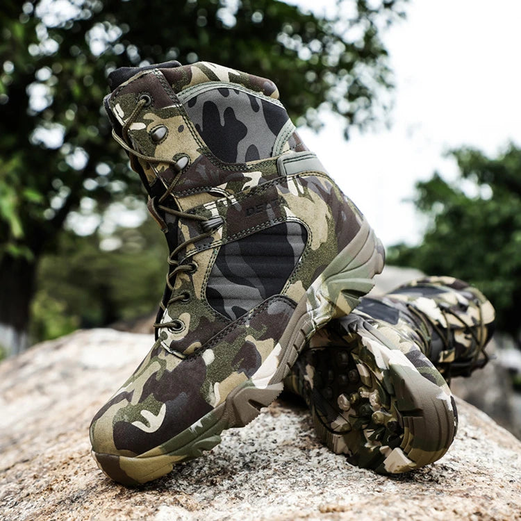 Camouflage Men Boots Work Safty Shoes Men Desert Tactical Boots Autumn Winter Special Force Ankle Boots Men