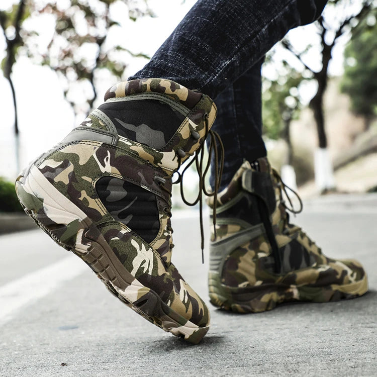 Camouflage Men Boots Work Safty Shoes Men Desert Tactical Boots Autumn Winter Special Force Ankle Boots Men