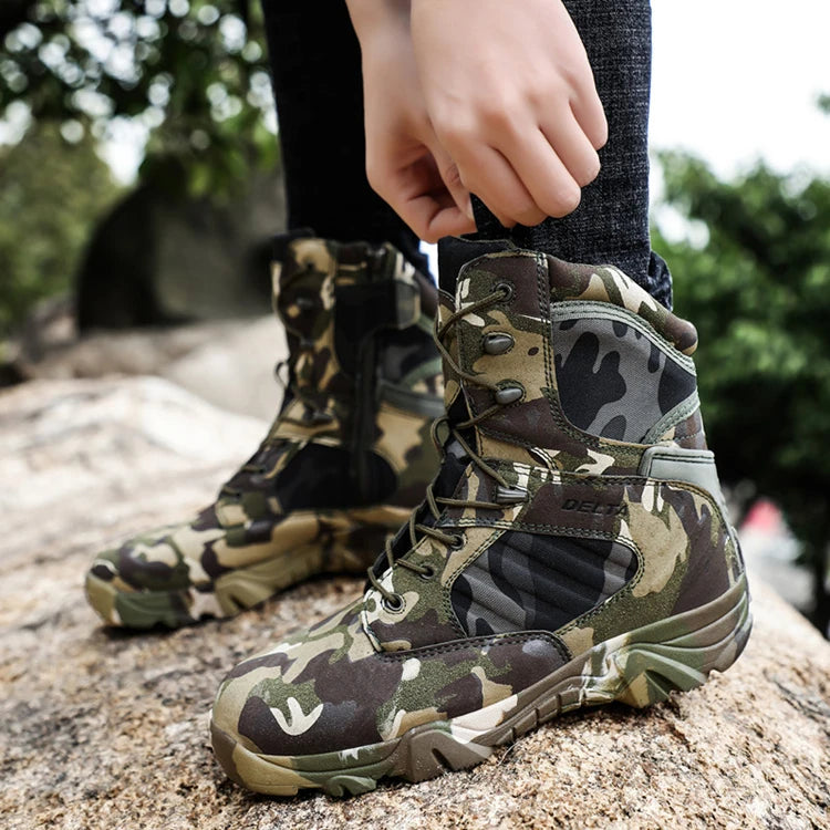 Camouflage Men Boots Work Safty Shoes Men Desert Tactical Boots Autumn Winter Special Force Ankle Boots Men