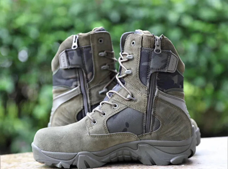 Camouflage Men Boots Work Safty Shoes Men Desert Tactical Boots Autumn Winter Special Force Ankle Boots Men