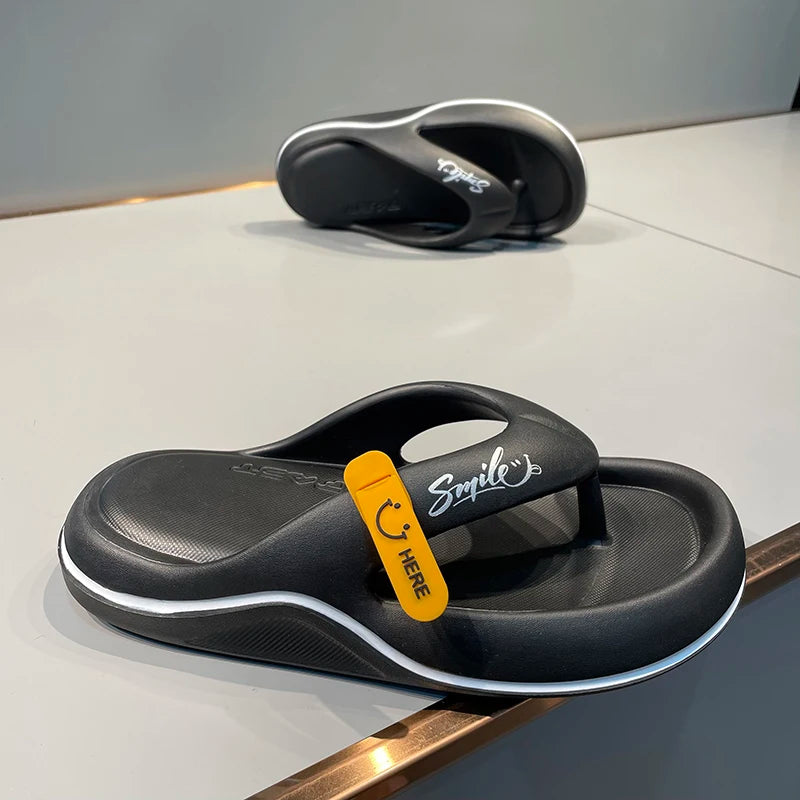 Men's Platform Flip Flops Summer Soft Sole EVA Slippers for Men Outdoor Casual Beach Shoes Home Non-slip Bathroom Slides Shoes