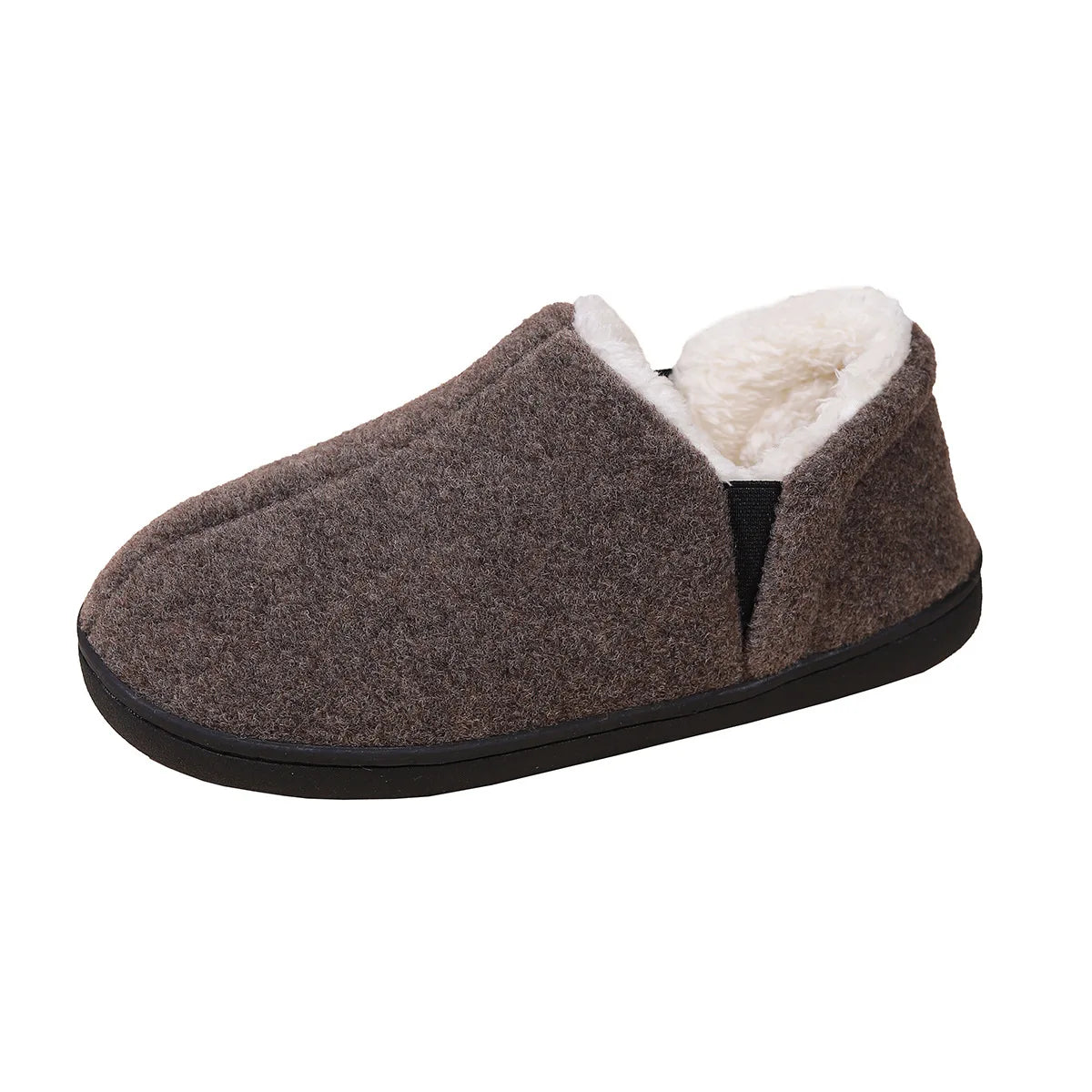 Crestar Winter Plush Slippers For Men Outdoor Antiskid Warm Cotton Slippers Indoor Fur Fluffy Flat Home Shoes Casual Furry Shoes