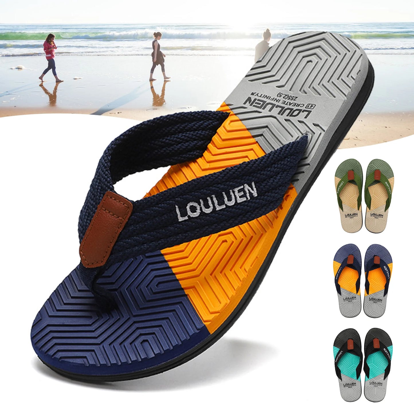 2024 New Fashion Man Flip Flops Outdoor Summer Beach Slippers for Men Casual Flip Flops Non-Slip Shoes Slippers Male