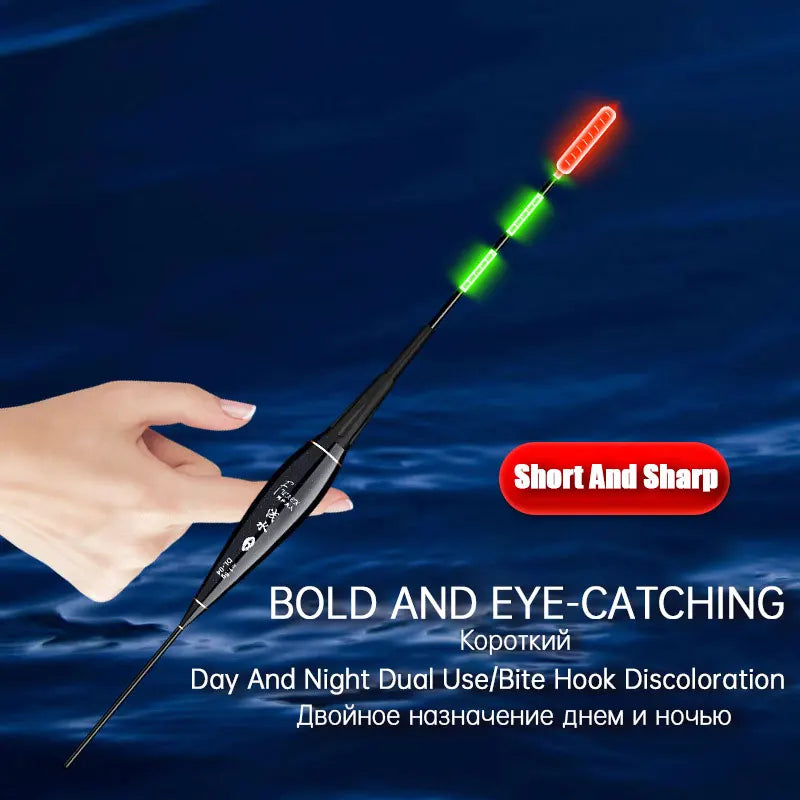 Night Fishing LED Electronic Float High Sensitivity Short Gravity Sensing Red Fishing Float Top Bold Outdoor Fishing Equipment