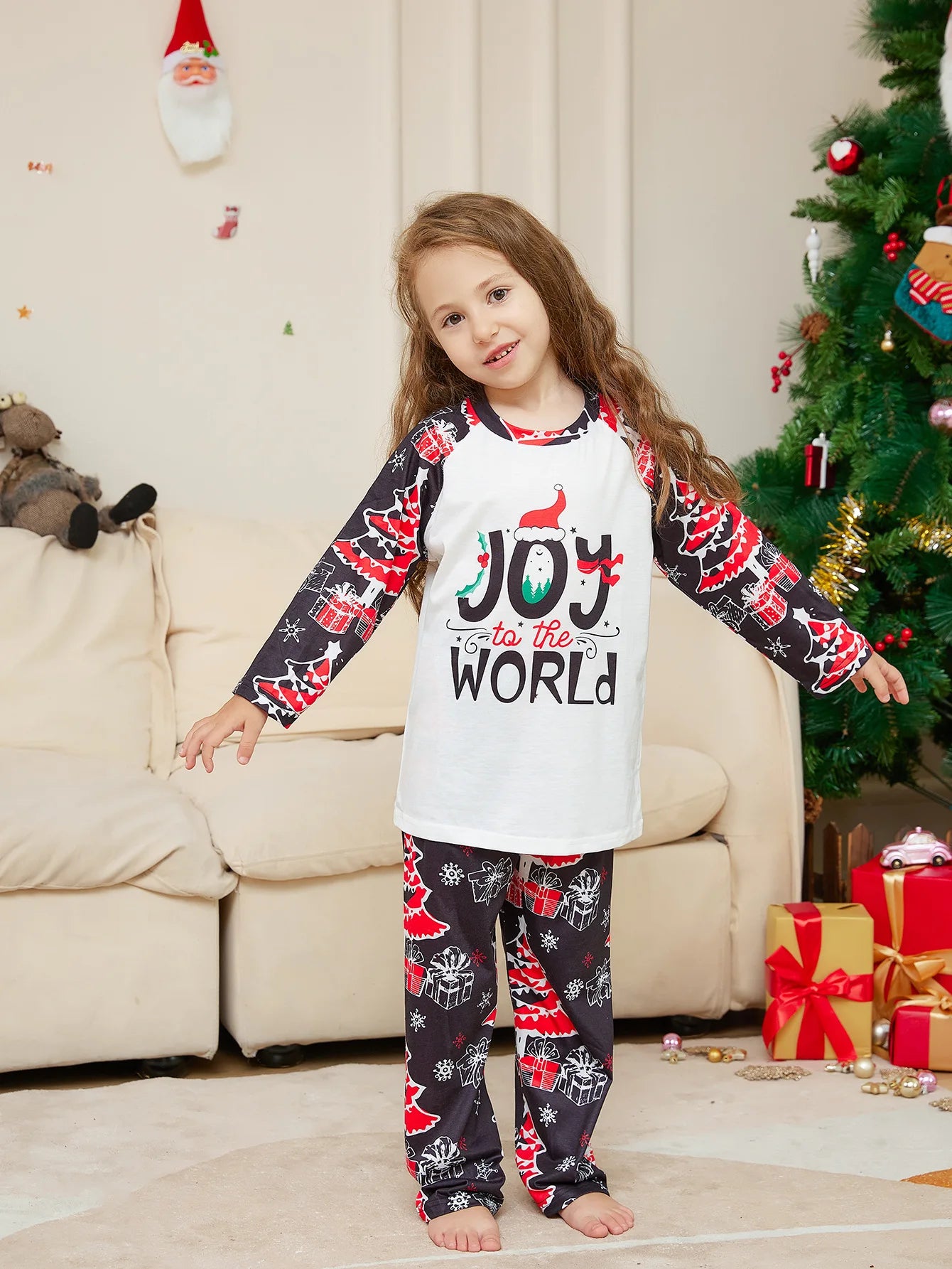 Family Christmas Matching Pajamas Set 2025 NEW JOY WORLD Print Xmas Costume Family Pjs Pyjamas Baby Jumpsuit Dog Clothing