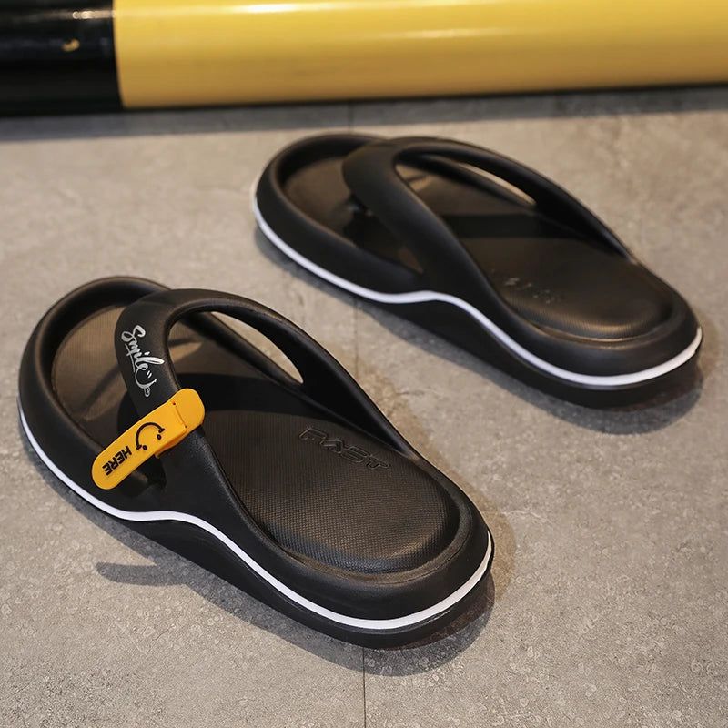 Men's Platform Flip Flops Summer Soft Sole EVA Slippers for Men Outdoor Casual Beach Shoes Home Non-slip Bathroom Slides Shoes