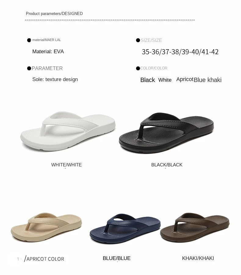 EVA Slippers for Women To Wear for Couples Shock-absorbing Arch Support Sandals Men's Flip-flops Beach Shoes Flip-flops