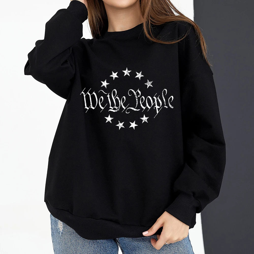 Vintage American Flag I Identify As A Pissed Off American Women Sweatshirt Fashion Long Sleeve O-neck Pullover Tops hoodies