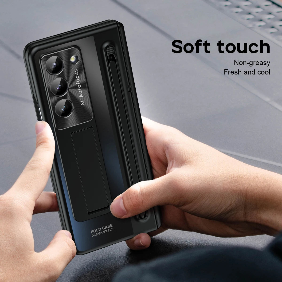 Shockproof Fold5 Hinge Protection Case For Samsung Galaxy Z Fold 6 5 4 With Touch Pen Stand Tempered Glass Protective Film Cover