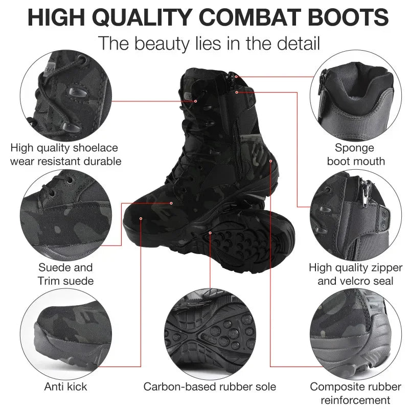 Camouflage Men Boots Work Safty Shoes Men Desert Tactical Boots Autumn Winter Special Force Ankle Boots Men