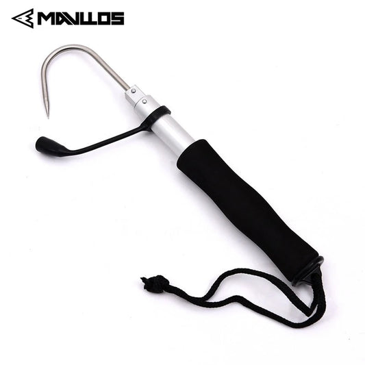 Mavllos Retractable EVA Handle Fishing Spear Sea Telescopic Fishing Gaff Hooks Aluminum Alloy Fish Gaff Stainless Fishing Spear