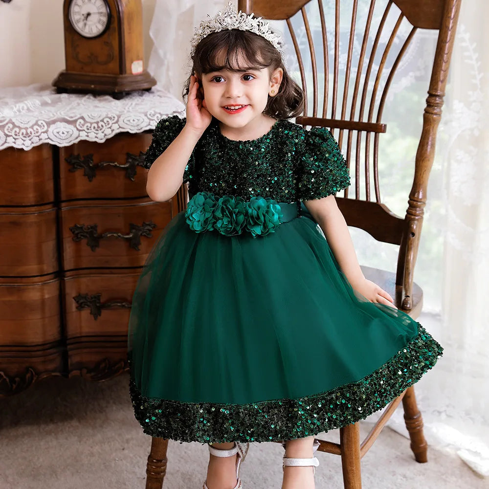 Toddler Girls 1st Birthday Clothes Bow Cute Baby Baptism Gown Kids Wedding Party Elegant Princess Vestidos Christmas Costume