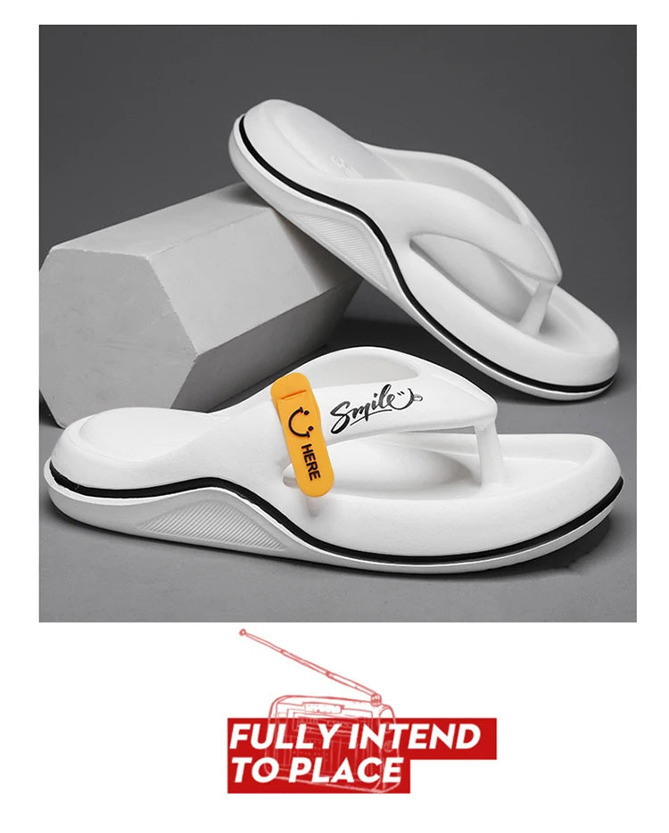 Men's Platform Flip Flops Summer Soft Sole EVA Slippers for Men Outdoor Casual Beach Shoes Home Non-slip Bathroom Slides Shoes