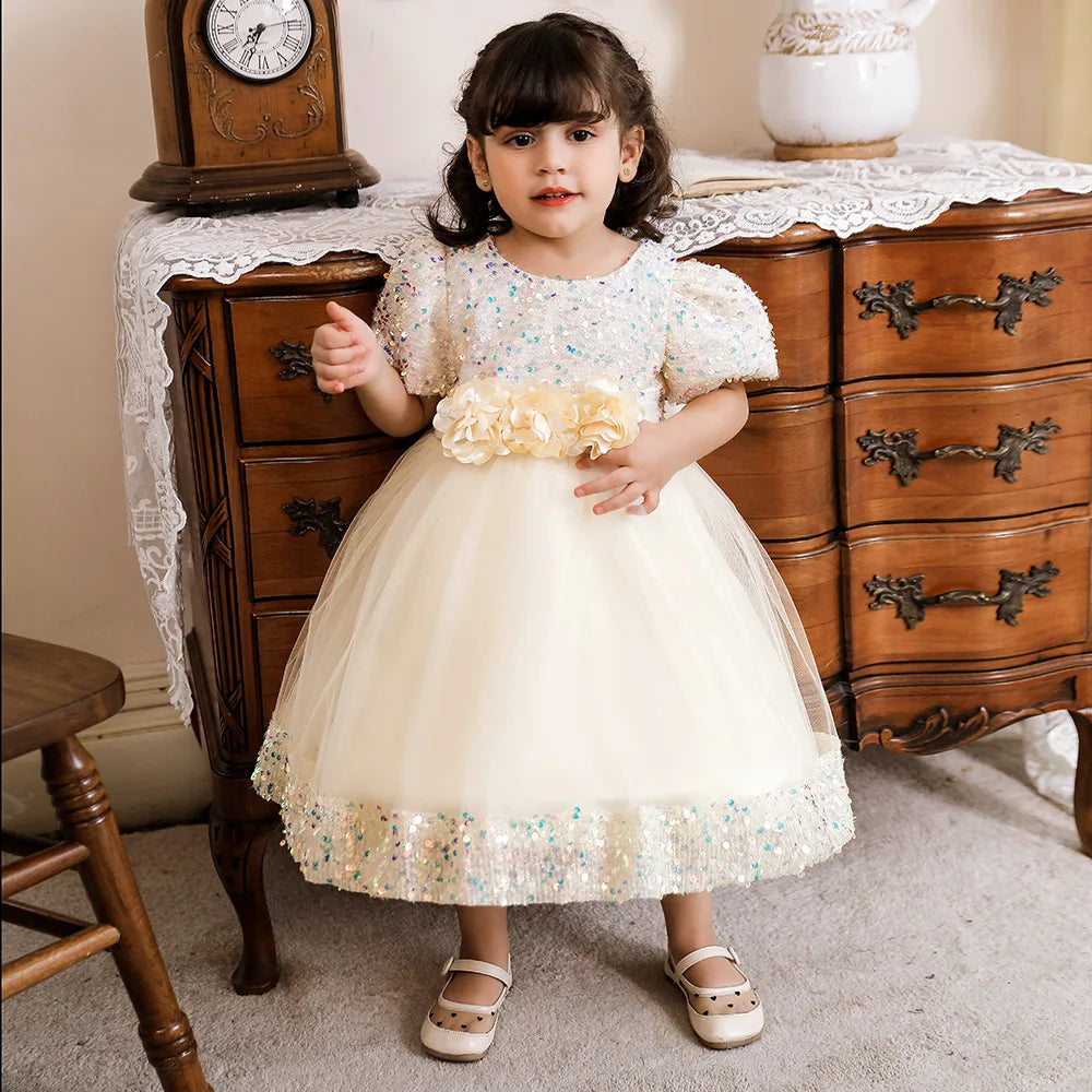 Toddler Girls 1st Birthday Clothes Bow Cute Baby Baptism Gown Kids Wedding Party Elegant Princess Vestidos Christmas Costume