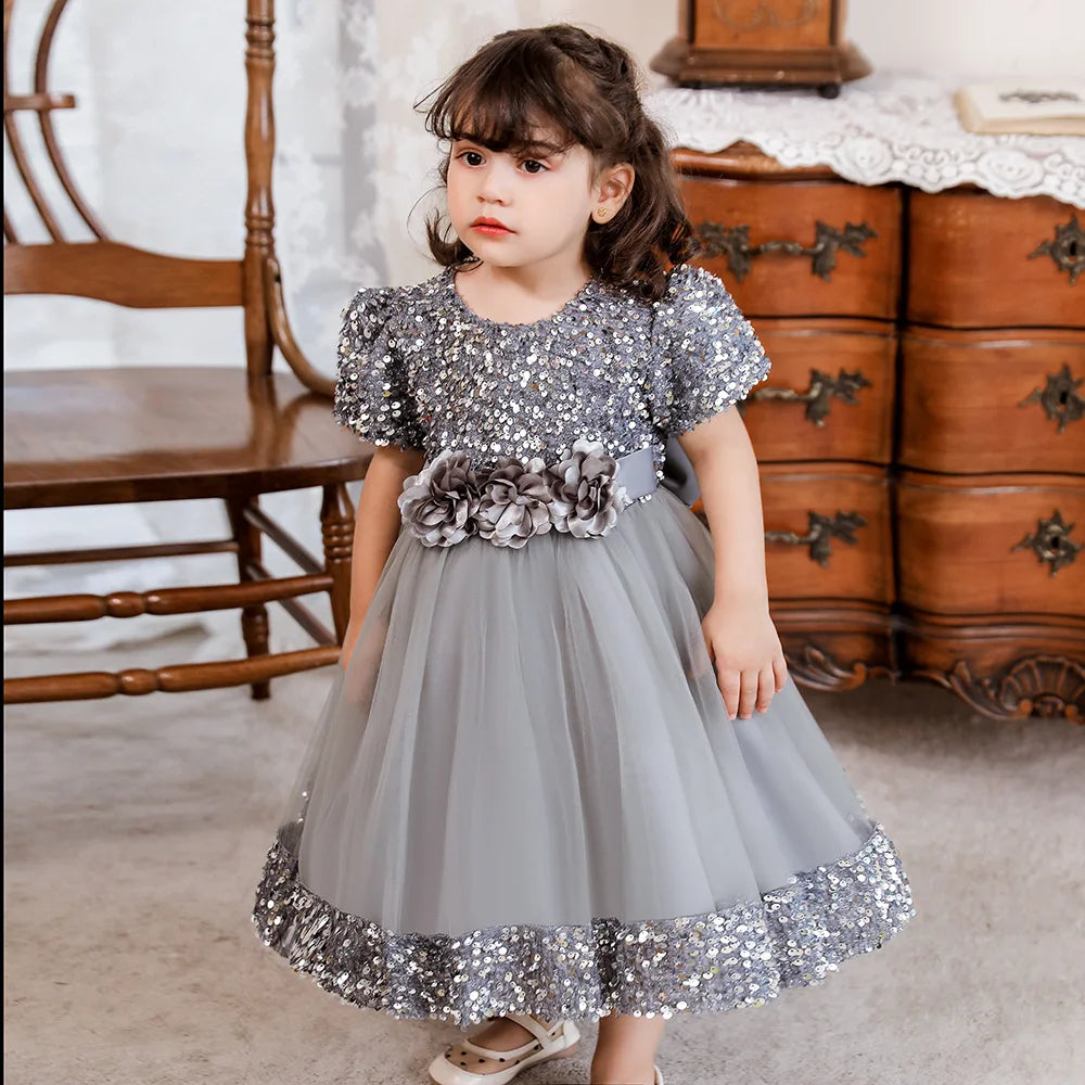 Toddler Girls 1st Birthday Clothes Bow Cute Baby Baptism Gown Kids Wedding Party Elegant Princess Vestidos Christmas Costume