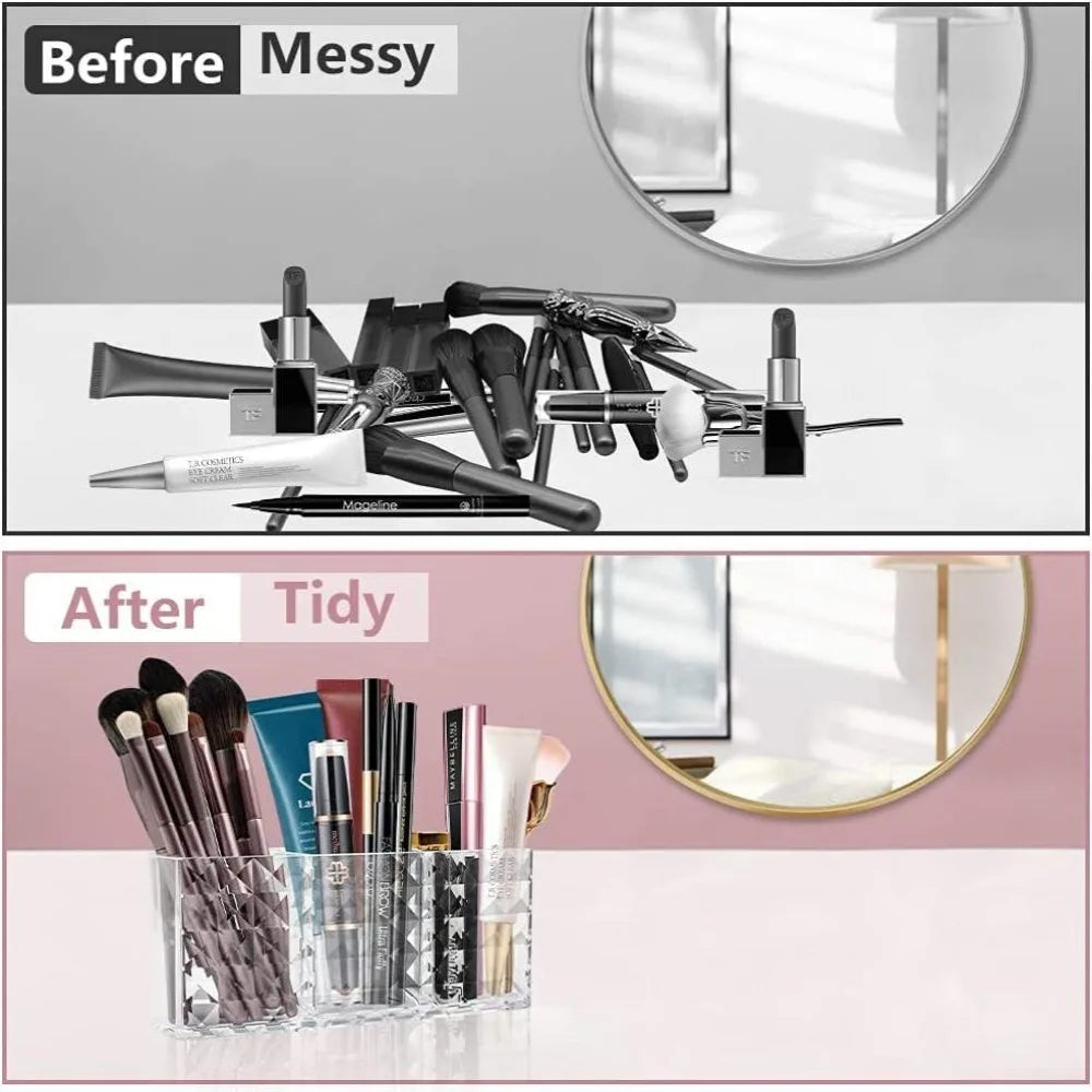 1PC Clear Acrylic Makeup Brush Holder Desk Cosmetic Organiser Lipstick Brush Storage Lipstick Brush Storage Holder